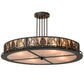Meyda Lighting Mountain Pine 36" 4-Light Oil Rubbed Bronze Semi Flush Light With Silver Mica Shade Glass