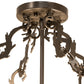 Meyda Lighting Mountain Pine 36" 4-Light Timeless Bronze Semi-flush Mount Light With Silver Mica Shade Glass