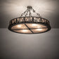 Meyda Lighting Mountain Pine 36" 4-Light Timeless Bronze Semi-flush Mount Light With Silver Mica Shade Glass