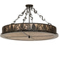 Meyda Lighting Mountain Pine 36" 4-Light Timeless Bronze Semi-flush Mount Light With Silver Mica Shade Glass