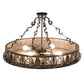 Meyda Lighting Mountain Pine 36" 4-Light Timeless Bronze Semi-flush Mount Light With Silver Mica Shade Glass