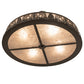 Meyda Lighting Mountain Pine 36" 4-Light Timeless Bronze Semi-flush Mount Light With Silver Mica Shade Glass