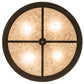 Meyda Lighting Mountain Pine 36" 4-Light Timeless Bronze Semi-flush Mount Light With Silver Mica Shade Glass