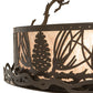 Meyda Lighting Mountain Pine 36" 4-Light Timeless Bronze Semi-flush Mount Light With Silver Mica Shade Glass