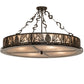 Meyda Lighting Mountain Pine 36" 4-Light Timeless Bronze Semi-flush Mount Light With Silver Mica Shade Glass