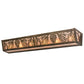 Meyda Lighting Mountain Pine 36" 6-Light Antique Copper Vanity Light With Silver Mica Shade Glass