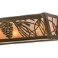 Meyda Lighting Mountain Pine 36" 6-Light Antique Copper Vanity Light With Silver Mica Shade Glass