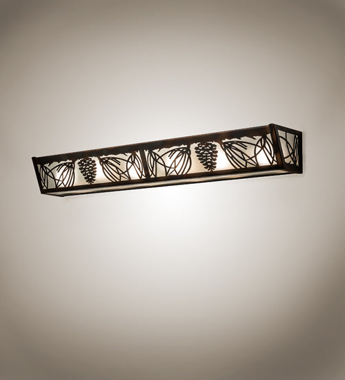 Meyda Lighting Mountain Pine 36" 6-Light Light Burnished Antique Copper Vanity Light With Clear Frosted Shade