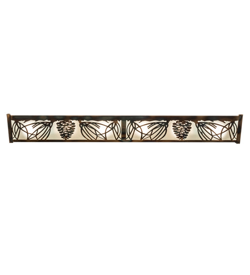 Meyda Lighting Mountain Pine 36" 6-Light Light Burnished Antique Copper Vanity Light With Clear Frosted Shade