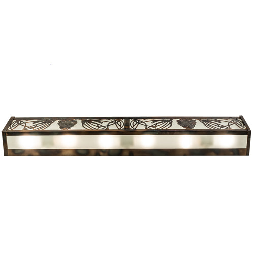 Meyda Lighting Mountain Pine 36" 6-Light Light Burnished Antique Copper Vanity Light With Clear Frosted Shade