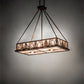 Meyda Lighting Mountain Pine 36" 6-Light Vintage Copper Island Inverted Pendant Light With Silver Mica Shade Glass