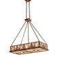 Meyda Lighting Mountain Pine 36" 6-Light Vintage Copper Island Inverted Pendant Light With Silver Mica Shade Glass
