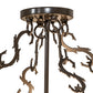 Meyda Lighting Mountain Pine 36" 8-Light Timeless Bronze Semi-flush Mount Light With Amber Mica Shade Glass