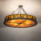 Meyda Lighting Mountain Pine 36" 8-Light Timeless Bronze Semi-flush Mount Light With Amber Mica Shade Glass