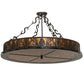 Meyda Lighting Mountain Pine 36" 8-Light Timeless Bronze Semi-flush Mount Light With Amber Mica Shade Glass