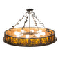 Meyda Lighting Mountain Pine 36" 8-Light Timeless Bronze Semi-flush Mount Light With Amber Mica Shade Glass