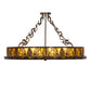 Meyda Lighting Mountain Pine 36" 8-Light Timeless Bronze Semi-flush Mount Light With Amber Mica Shade Glass