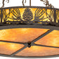 Meyda Lighting Mountain Pine 36" 8-Light Timeless Bronze Semi-flush Mount Light With Amber Mica Shade Glass