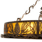 Meyda Lighting Mountain Pine 36" 8-Light Timeless Bronze Semi-flush Mount Light With Amber Mica Shade Glass