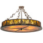 Meyda Lighting Mountain Pine 36" 8-Light Timeless Bronze Semi-flush Mount Light With Amber Mica Shade Glass