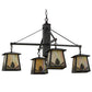 Meyda Lighting Mountain Pine 38" 4-Light Craftsman Brown Chandelier With Beige Iridescent Shade Glass