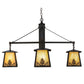 Meyda Lighting Mountain Pine 38" 4-Light Craftsman Brown Chandelier With Beige Iridescent Shade Glass