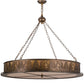 Meyda Lighting Mountain Pine 42" 4-Light Antique Copper Inverted Pendant Light With Amber Mica Shade Glass