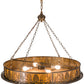 Meyda Lighting Mountain Pine 42" 4-Light Antique Copper Inverted Pendant Light With Amber Mica Shade Glass