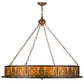 Meyda Lighting Mountain Pine 42" 4-Light Antique Copper Inverted Pendant Light With Amber Mica Shade Glass