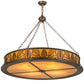 Meyda Lighting Mountain Pine 42" 4-Light Antique Copper Inverted Pendant Light With Amber Mica Shade Glass