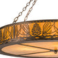 Meyda Lighting Mountain Pine 42" 4-Light Antique Copper Inverted Pendant Light With Amber Mica Shade Glass
