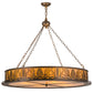 Meyda Lighting Mountain Pine 42" 4-Light Antique Copper Inverted Pendant Light With Amber Mica Shade Glass