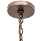 Meyda Lighting Mountain Pine 48" 14-Light 2-Tier Cafe Noir Inverted Pendant Light With Silver Mica Shade Glass
