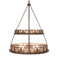 Meyda Lighting Mountain Pine 48" 14-Light 2-Tier Cafe Noir Inverted Pendant Light With Silver Mica Shade Glass