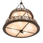 Meyda Lighting Mountain Pine 48" 14-Light 2-Tier Cafe Noir Inverted Pendant Light With Silver Mica Shade Glass