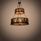 Meyda Lighting Mountain Pine 48" 18-Light 2-Tier Mahogany Bronze Inverted Pendant Light With Amber Mica Shade Glass