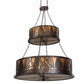 Meyda Lighting Mountain Pine 48" 18-Light 2-Tier Mahogany Bronze Inverted Pendant Light With Amber Mica Shade Glass