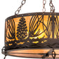 Meyda Lighting Mountain Pine 48" 18-Light 2-Tier Mahogany Bronze Inverted Pendant Light With Amber Mica Shade Glass