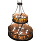 Meyda Lighting Mountain Pine 48" 18-Light 2-Tier Mahogany Bronze Inverted Pendant Light With Amber Mica Shade Glass