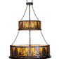 Meyda Lighting Mountain Pine 48" 18-Light 2-Tier Mahogany Bronze Inverted Pendant Light With Amber Mica Shade Glass