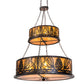Meyda Lighting Mountain Pine 48" 18-Light 2-Tier Mahogany Bronze Inverted Pendant Light With Amber Mica Shade Glass