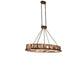 Meyda Lighting Mountain Pine 48" 8-Light Antique Copper Inverted Island Pendant Light With Silver Mica Shade Glass
