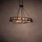 Meyda Lighting Mountain Pine 48" 8-Light Antique Copper Inverted Island Pendant Light With Silver Mica Shade Glass