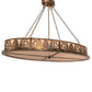 Meyda Lighting Mountain Pine 48" 8-Light Antique Copper Inverted Island Pendant Light With Silver Mica Shade Glass