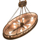 Meyda Lighting Mountain Pine 48" 8-Light Antique Copper Inverted Island Pendant Light With Silver Mica Shade Glass