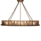 Meyda Lighting Mountain Pine 48" 8-Light Antique Copper Inverted Island Pendant Light With Silver Mica Shade Glass