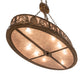Meyda Lighting Mountain Pine 48" 8-Light Antique Copper Inverted Island Pendant Light With Silver Mica Shade Glass
