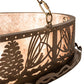 Meyda Lighting Mountain Pine 48" 8-Light Antique Copper Inverted Island Pendant Light With Silver Mica Shade Glass