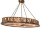 Meyda Lighting Mountain Pine 48" 8-Light Antique Copper Inverted Island Pendant Light With Silver Mica Shade Glass