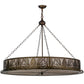 Meyda Lighting Mountain Pine 48" 8-Light Antique Copper Inverted Pendant Light With Silver Mica Shade Glass